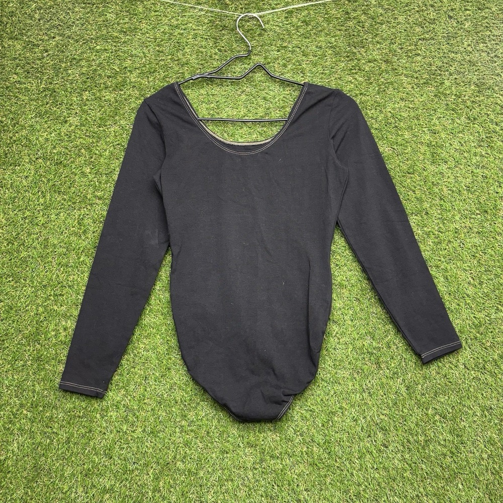 Harley-Davidson One Piece Bodysuit Womens Medium Embroidered Solid Long Sleeve - Picture 2 of 10
